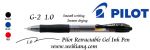 Pilot G-2 1.0 Retractable Gel Pen ( Black / Blue / Red )